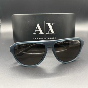 Armani Exchange AX 4028S Matte Blue Grey Sunglasses - Full Set